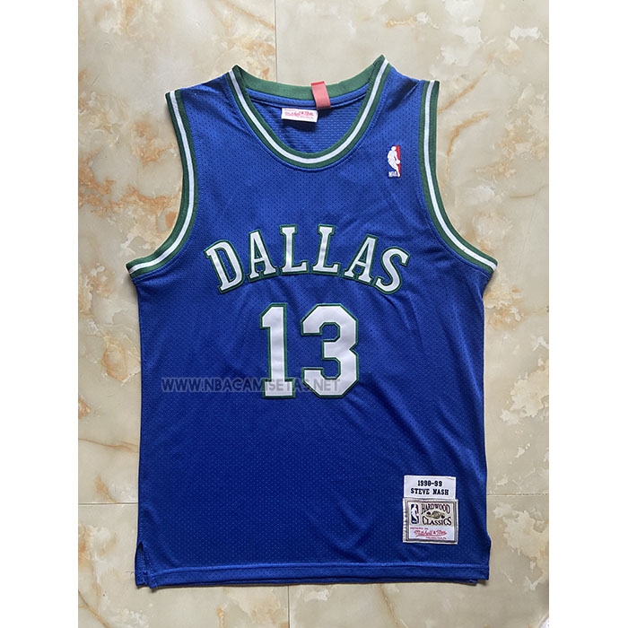 Camiseta Nino Dallas Mavericks Steve Nash NO 13 Mitchell & Ness 1998-99 Azul